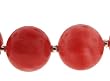 16 inch Round Orange Cherry Quartz 16mm Necklace Sterling Silver