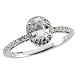 14K White Gold 1/5 Ct Tw 7 X5Mm Ctd Moissanite & Diamond Ring