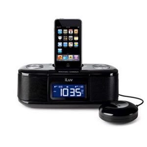 Dual Alarm Clock w/ Bed Shaker for iPod
