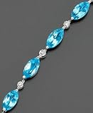 14k White Gold Blue Topaz (7-1/7 ct. t.w.) & Diamond Accent Bracelet