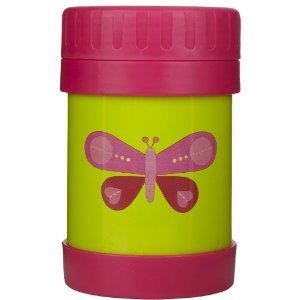 Pink Butterfly Food Jar Insulated Stainless Steel Thermos By Crocodile Creek