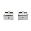 Men's New Rectangular Cuff Links With Cubic Zicornia By Steelx