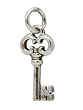 Beaucoup Designs Silver Over Pewter Small Skeleton Key Charm - MADE IN THE USA