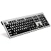 LogicKeyboard Large Print Computer USB Wired Keyboard Slim for Visually Impaired - White Letters on Black Keys For PC-LKBU-LPRNTWB-AJPU-US