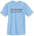 McCain/Palin Beauty & The Beast on 100% Heavy Cotton T-Shirt (32 Colors)