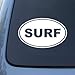 Surf Euro Oval - Surfing - Vinyl Car Decal Sticker White