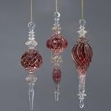 1.5X1X6.5 BURGUNDY ACRYLIC DROP ORN 3/ASSTD.