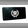 Auto Gold CADCB Chrome On Black License Logo Plate, Cadillac