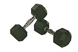 Troy Barbell VTX 8-Sided Rubber Encased SDR Dumbbell with Chrome Steel Contoured Handle