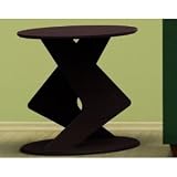 Nexera Boomerang Fine Textured Lacquer End Table in Wenge Finish
