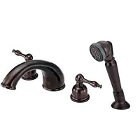 Danze D302755RB Sheridan Two Handle Roman Tub Faucet with Soft Touch Personal Spray, Oil Rubbed Bronze