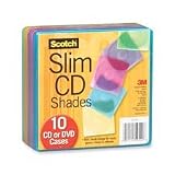 Slim CD Shades, for CDs/DVDs, 10/PK, Assorted Colors (MMMAV160).
