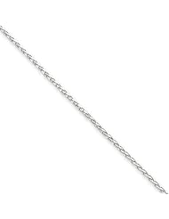14K White Gold 30in 1.5mm Round D/C Parisian Wheat Necklace Chain