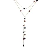 Queens Collection Layered Tassel Drop Long Necklace