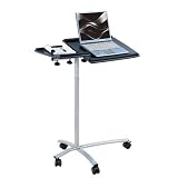 Produkt-Bild: SixBros. Laptoptisch Schwarz/Silbergrau - B-001N/58 - MDF Graphitschwarz - Gestell Metall Silbergrau