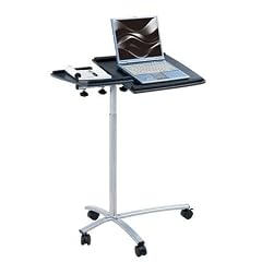 SixBros. Laptoptisch Schwarz/Silbergrau - B-001N/58 - MDF Graphitschwarz - Gestell Metall Silbergrau