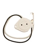 Leviton 458 Medium Base, Bi-Pin, Standard Fluorescent Lampholder, Butt-On, Screw Mount, Stationary, 9-Inch 18-AWM TEW Wire Leads, White