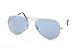 Ray Ban Sunglasses RB3025 Aviator Large Metal W3237 Silver/Crystal Light Blue, 55mm