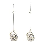 Silver Earrings with CZ pendant