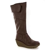 IMAGE OF Fly London Yule Dark Brown Leather Womens Boots Size 37 EU