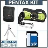 Pentax Optio WG-1 with GPS,Digital Camera - Green - Bundle - with 4GB SD Me ....