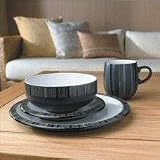 Denby Jet Stripes 4 Piece Tableware Set