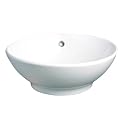 Decolav 1440-CWH 15-Inch Round Ceramic Vitreous China Vessel with Overflow, White