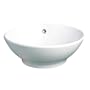 Decolav 1440-CWH 15-Inch Round Ceramic Vitreous China Vessel with Overflow, White