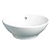 Decolav 1440-CWH 15-Inch Round Ceramic Vitreous China Vessel with Overflow, White