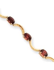 14k Gold Garnet Bracelet