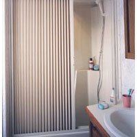 Irvine 3657SW White Pleated Shower Door On Sale