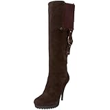 GUESS Women's Hearne Knee-High Boot,Dark Brown Suede,10 M US