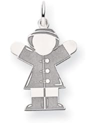 14k White Gold Kid Charm