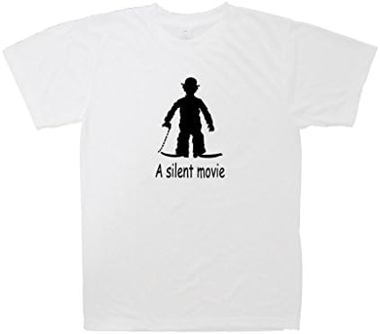 Galush Prints Men's White T-Shirt, 100% Cotton, Charlie Chaplin Print, XXL