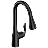Moen 7594BL Arbor One-Handle High Arc Pulldown Kitchen Faucet Featuring Reflex, Matte Black