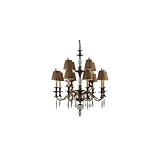 IMAGE OF Trump Home by ELK 2465/8+4 12 Light Bedminster Chandelier, Burnt Gold Leaf