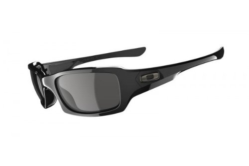 Oakley Unisex Fives Squared Oo9079 Polished Black Frame/Grey Lens Plastic Sunglasses