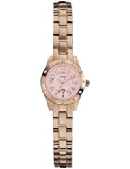 GUESS Womens U0307L3 Rose Gold-Tone Watch with Genuine Crystal Accents & Self-Adjustable Bracelet