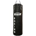 Profi Leder Boxsack schwarz 100 x 35cm gef�llt inkl. Heavy Duty Vierpunkt-Stahlkette