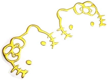 (2) 3D Hello Kitty Soft Gum Style JDM Euro Cool Funny Car Decal or Sticker