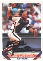 Eddie Taubensee, Houston Astros, 1993 Topps Autographed Card