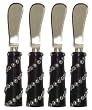 Decorative Pate Knife with Metal Studded Horn Handle Set of Four