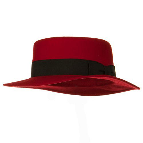 Black Band Wool Felt Hat - Red W27S39E