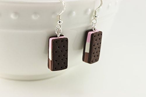 Neapolitan Ice Cream Sandwich Earrings - Food Jewelry, Kawaii Jewelry, Polymer Clay Jewelry