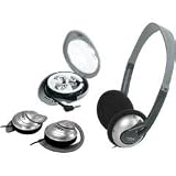 Lightweight Headphones, Ear-Clip Headphones and Earbud Combo Pack