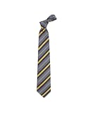 Versace - Versace Navy Blue & Gold Greca Bands Woven Silk Tie