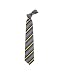 Apparel : Versace Navy Blue & Gold Greca Bands Woven Silk Tie