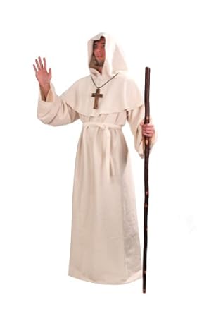 Amazon.com: White Monk Robe. Wizard, Priest, Mage, or Cleric Robe