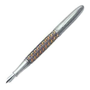 Porsche Design P3110 Stainless w  Gold Fountain Pen