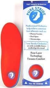 Full Length PURE STRIDE Orthotics MEN 5-5.5 / WOMEN 7-7.5 Professional Arch Supports by Pure Stride